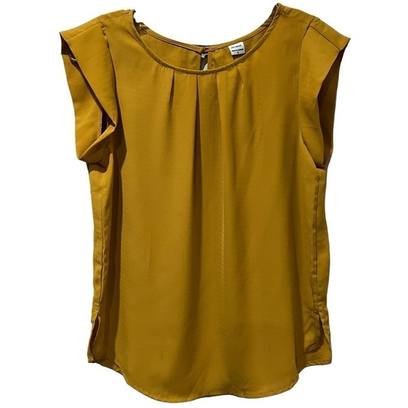 Iris Small Mustard Cap Sleeve Blouse G2 - Picture 1 of 4